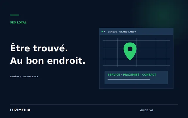 Illustration d’une recherche locale reliant une entreprise, sa localisation et ses pages de services.